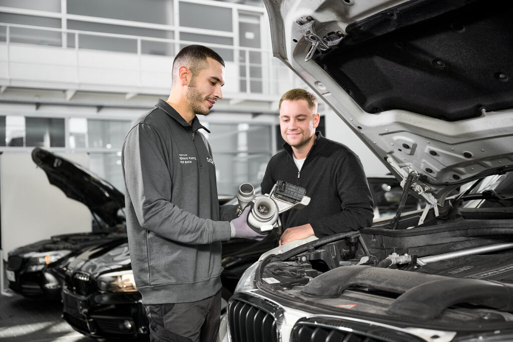 Wiederaufbereiteter Encory Turbolader für BMW in der Werkstatt